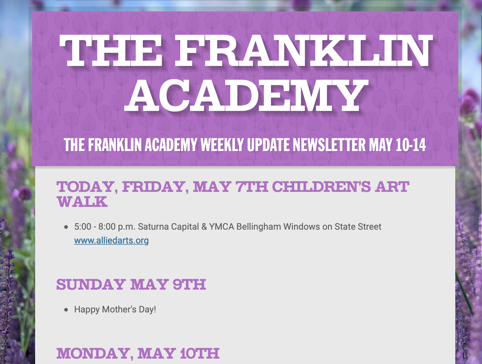 Weekly Update Newsletter May 10-14